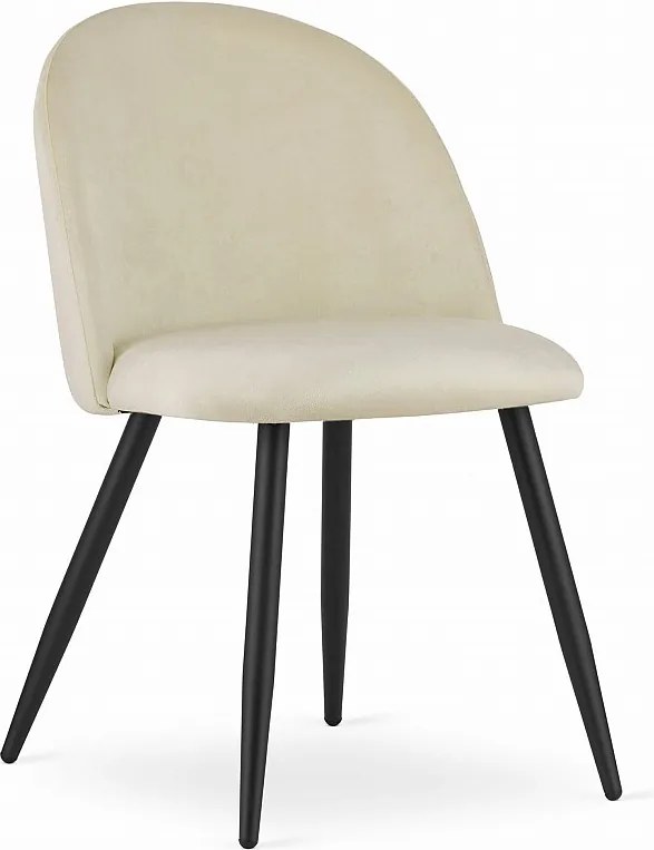Krzesło Valora BELLO Beżowe Aksamitne Czarne Nogi