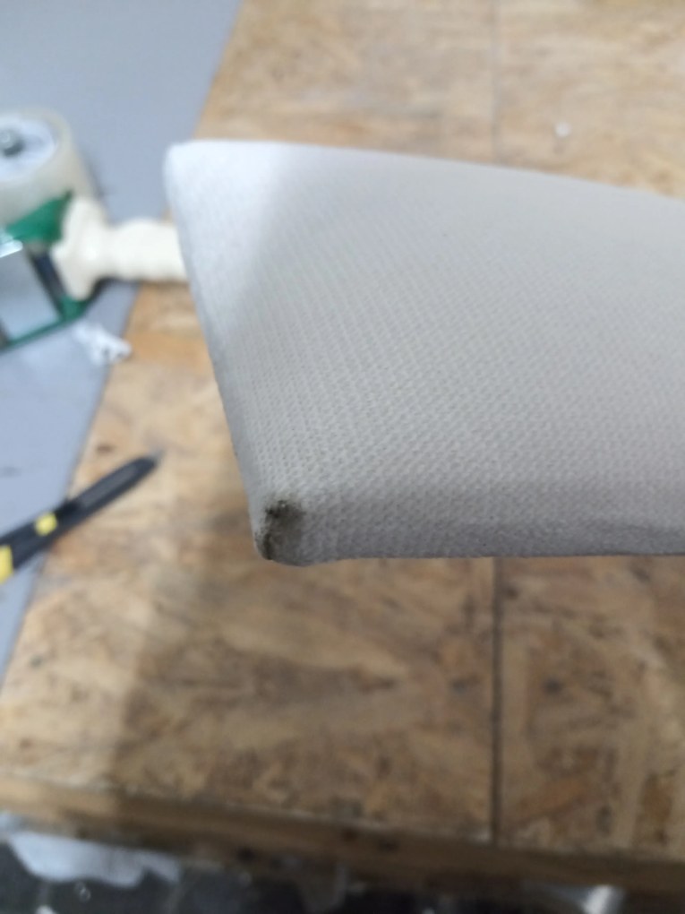 PROMOCJA Tapicerowany panel ścienny FRAME PAROS 15x90 cm, kremowy II gatunek