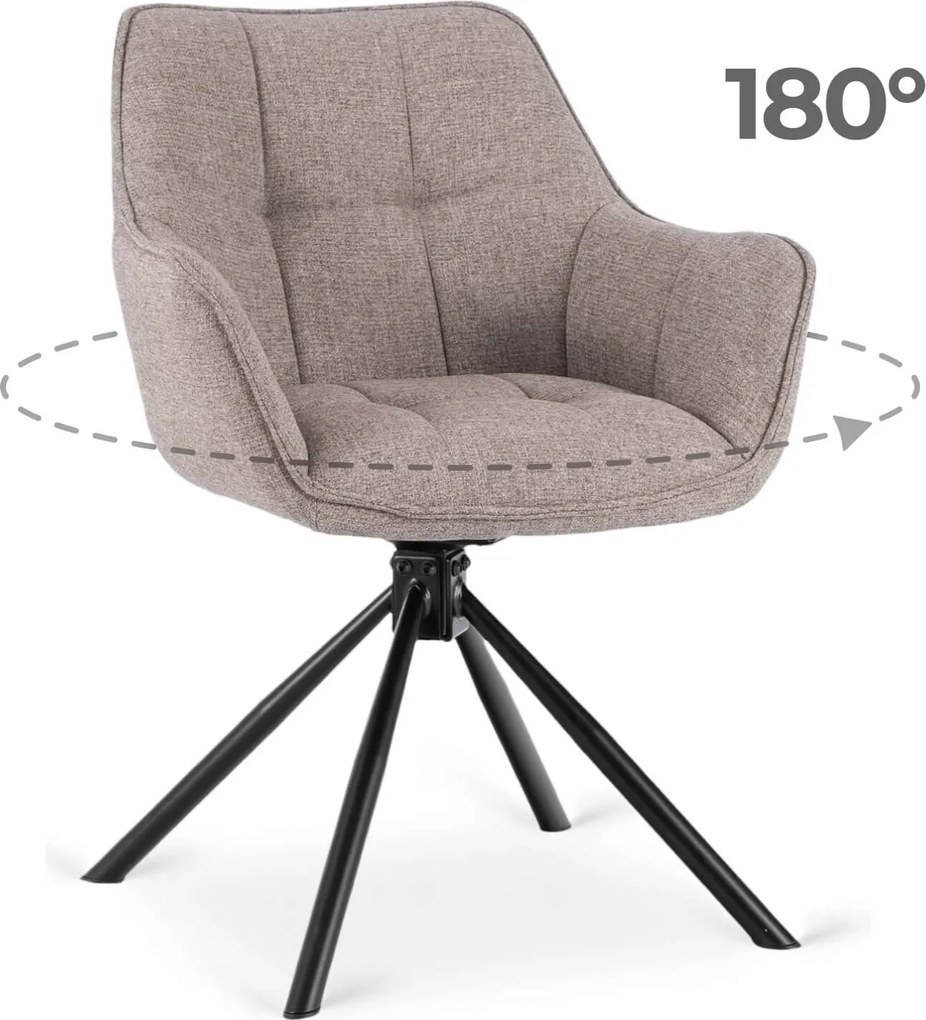 Krzesło Tapicerowane Obrotowe PEONY 2 Cappuccino Nowoczesne Loft