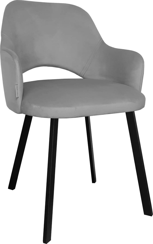 Krzesło Milano tkanina Welur noga metalowa : Kolor nogi - Czarna profil, Kolor tkaniny - VELVET - MG17, Typ siedziska - Siedzisko obrotowe 360°
