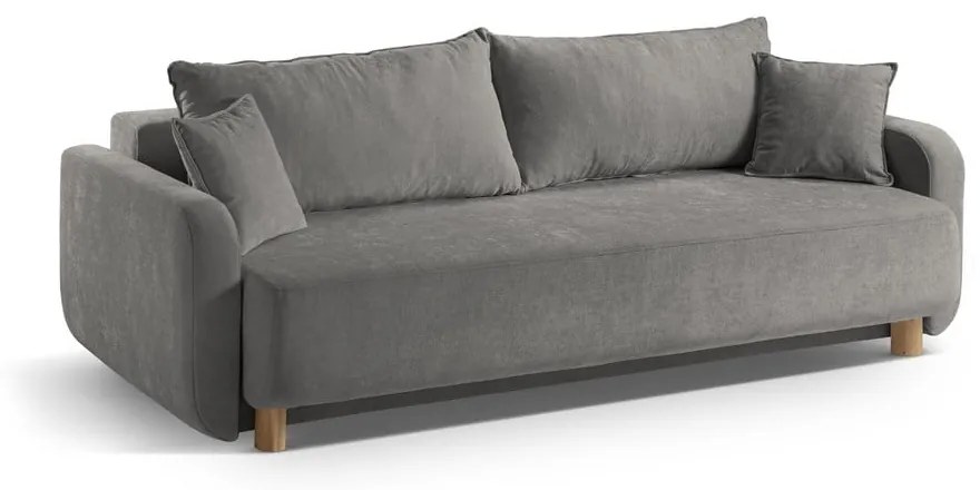 Szara rozkładana sofa ze schowkiem 231 cm Elen – Micadoni