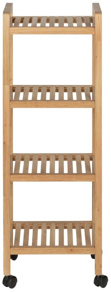 Regał łazienkowy na kółkach NORWAY z czterema półkami, drewno orzechowe, WENKO