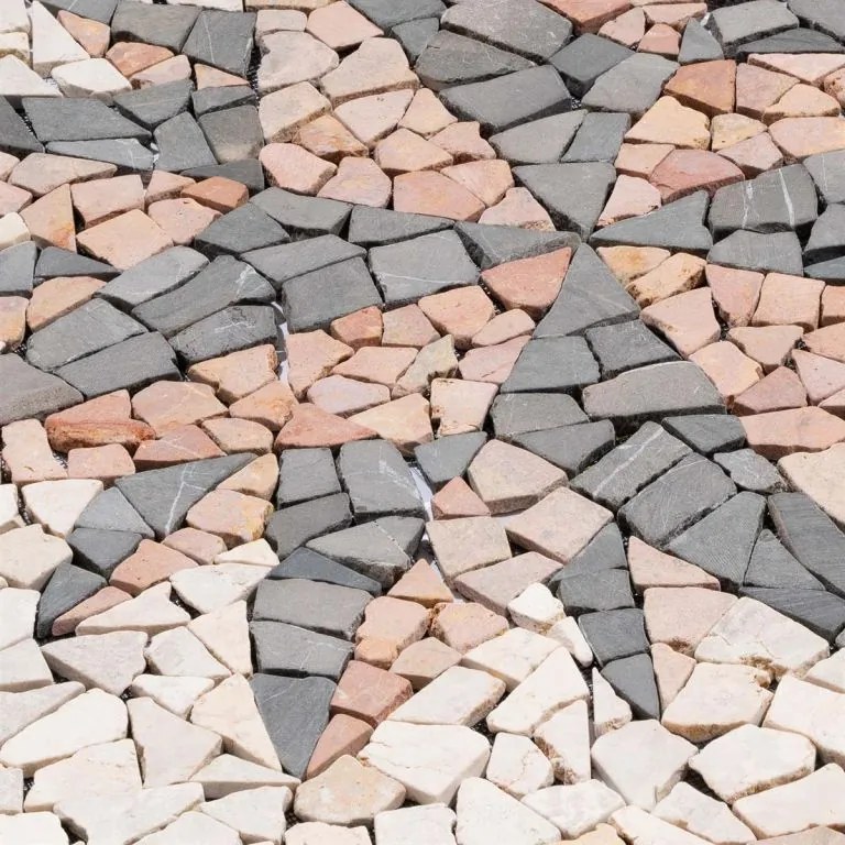 Mozaika marmurowa, motyw Róża Wiatrów, 90 x 90 cm