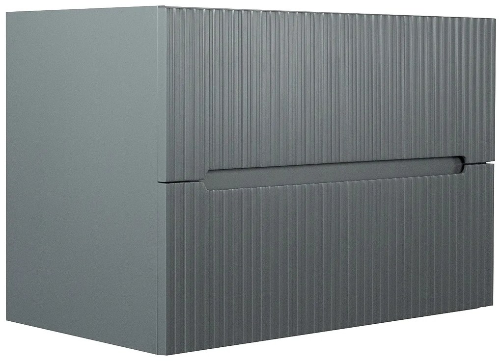 Szafka łazienkowa wisząca  ryflowana szara - 80 cm - PAVANI