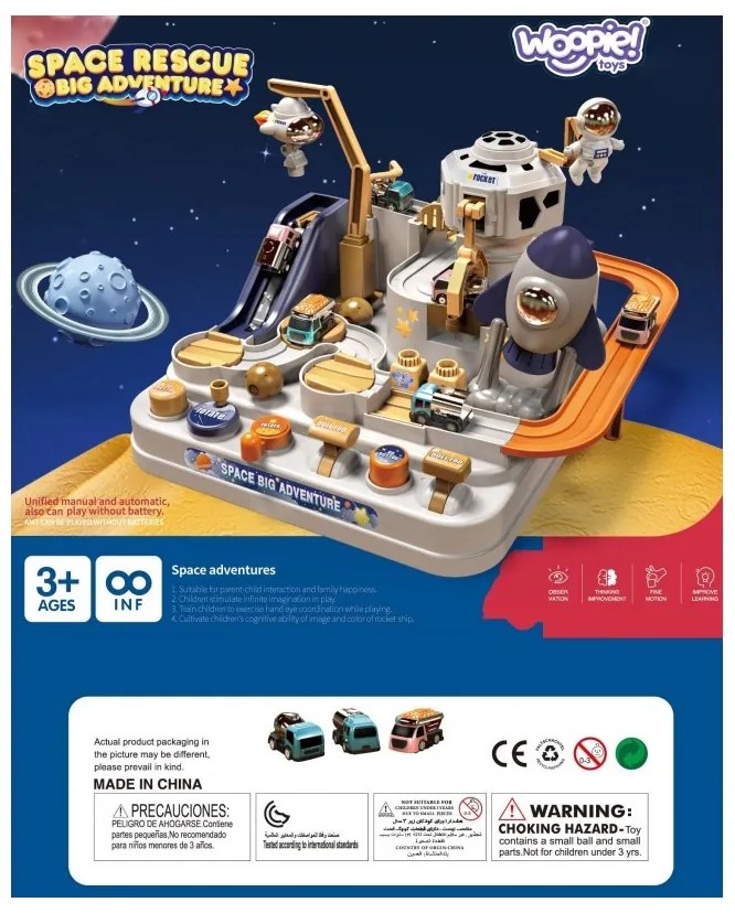 Woopie interaktywny tor przeszkód samochodowy " kosmiczna przygoda astronauty"