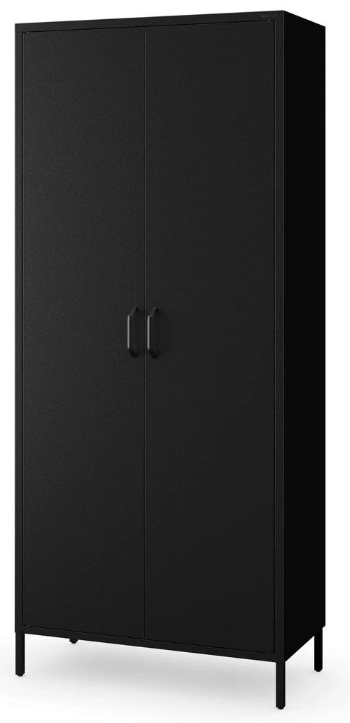 Szafa na ubrania metalowa loftowa na nóżkach czarna, 800x1850x450 mm: FLAVIO Modern