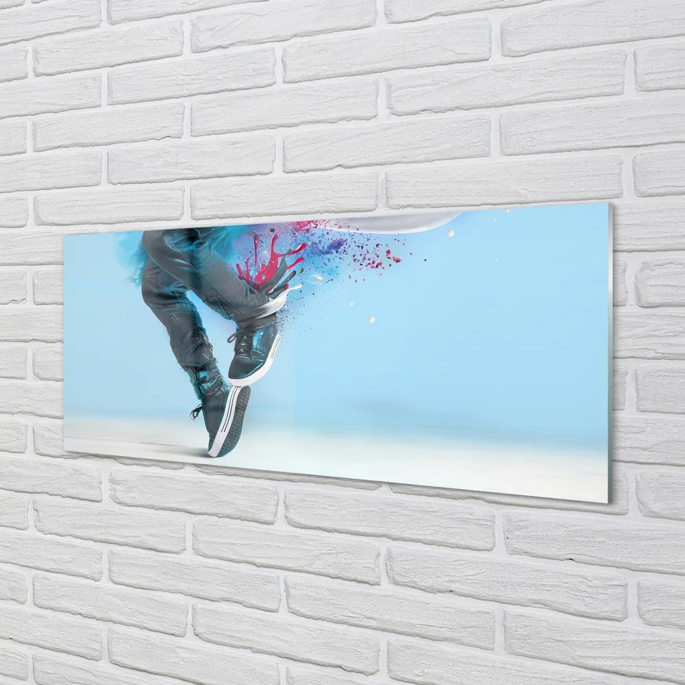 Szklany Panel Nogi w Kolorowych Plamach