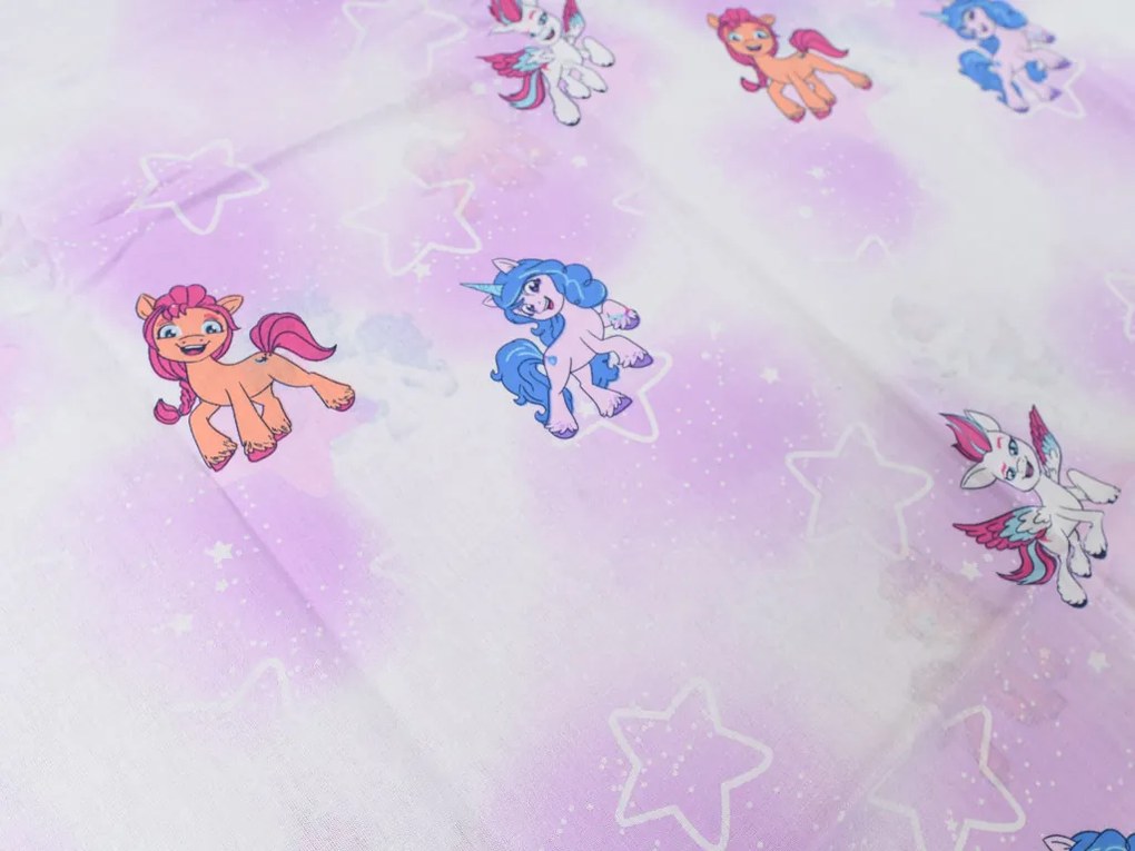 PrzytulneMieszkanie.pl PrzytulneMieszkanie.pl Dziecięca bawełniana pościel MY LITTLE PONY STARS biała Rozmiar pościeli: 60 x 70 cm | 140 x 200 cm