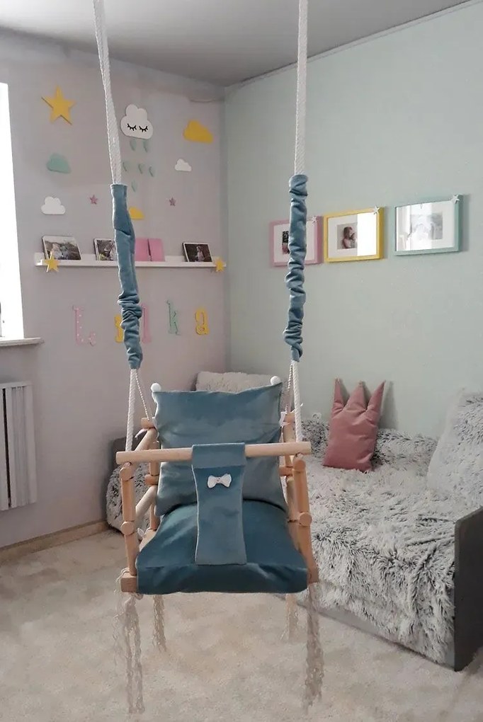 Turkusowo-niebieska huśtawka dla chłopca E1-P38