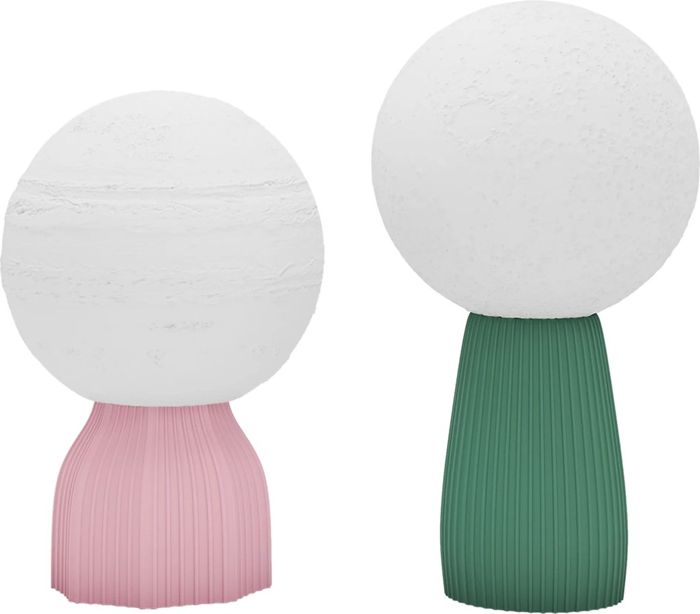 Zestaw lamp biurkowych HOMCOM w wyglądzie planetarnym, 3 kolory, USB, tworzywo, Biały