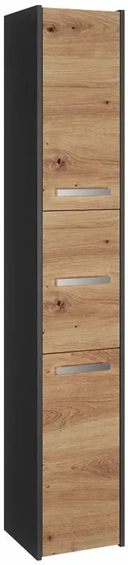 Nowoczesny słupek do łazienki antracyt + dąb artisan M3-L58