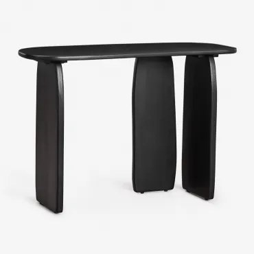 Konsola Do Przedpokoju 110x45 Cm Z Drewna Mango Agathe Nizina Czarna - Sklum