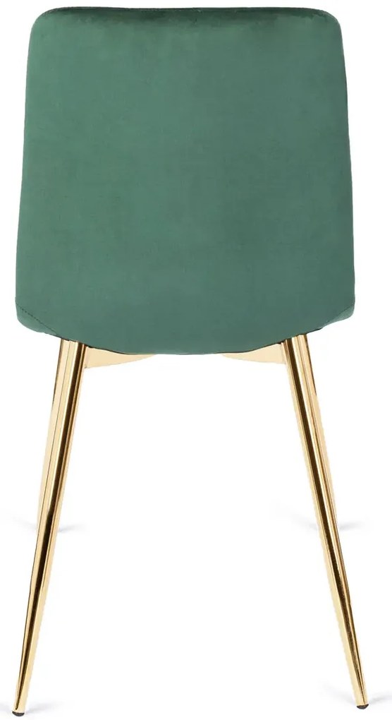 Zielone welurowe eleganckie krzesło w stylu glamour - Patrix