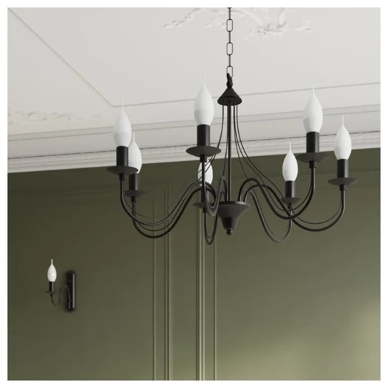 Czarny żyrandolo Sollux Floriano 5