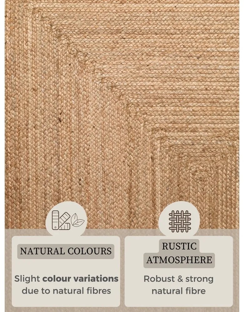 Dywan z juty dwustronny/tkany ręcznie w naturalnym kolorze 200x300 cm Juno – Hanse Home