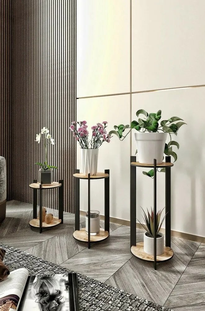 Stojak na kwiaty Flower Desk Round – dąb
