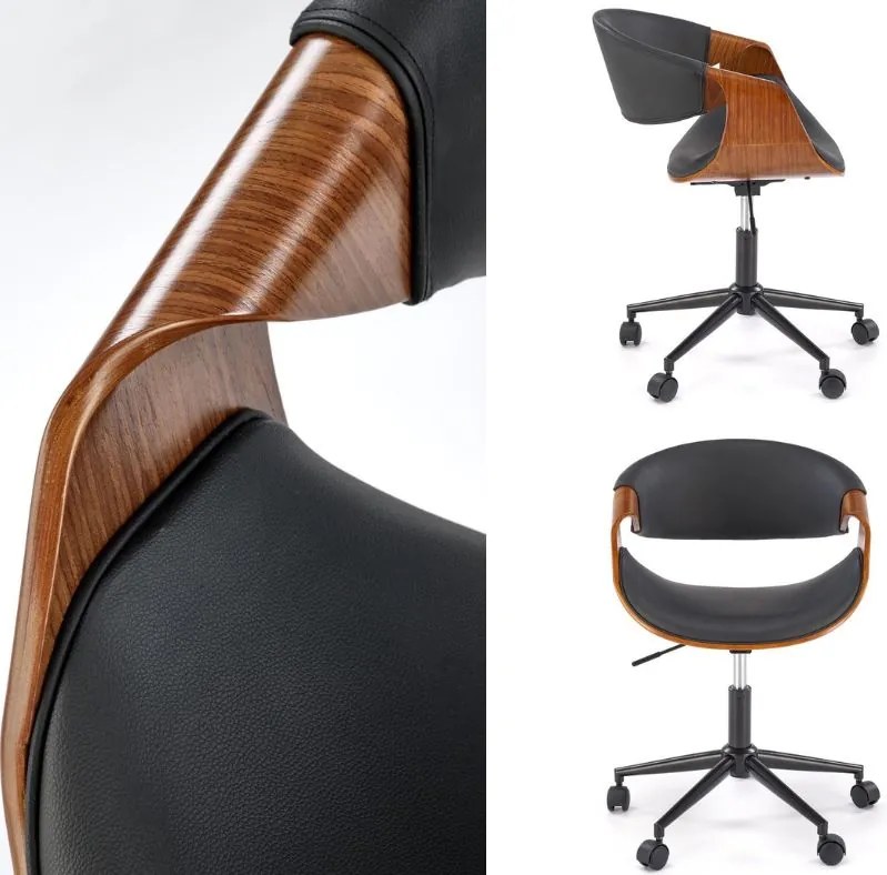 Obrotowe krzesło biurowe ze sklejki giętej Bilbo Halmar