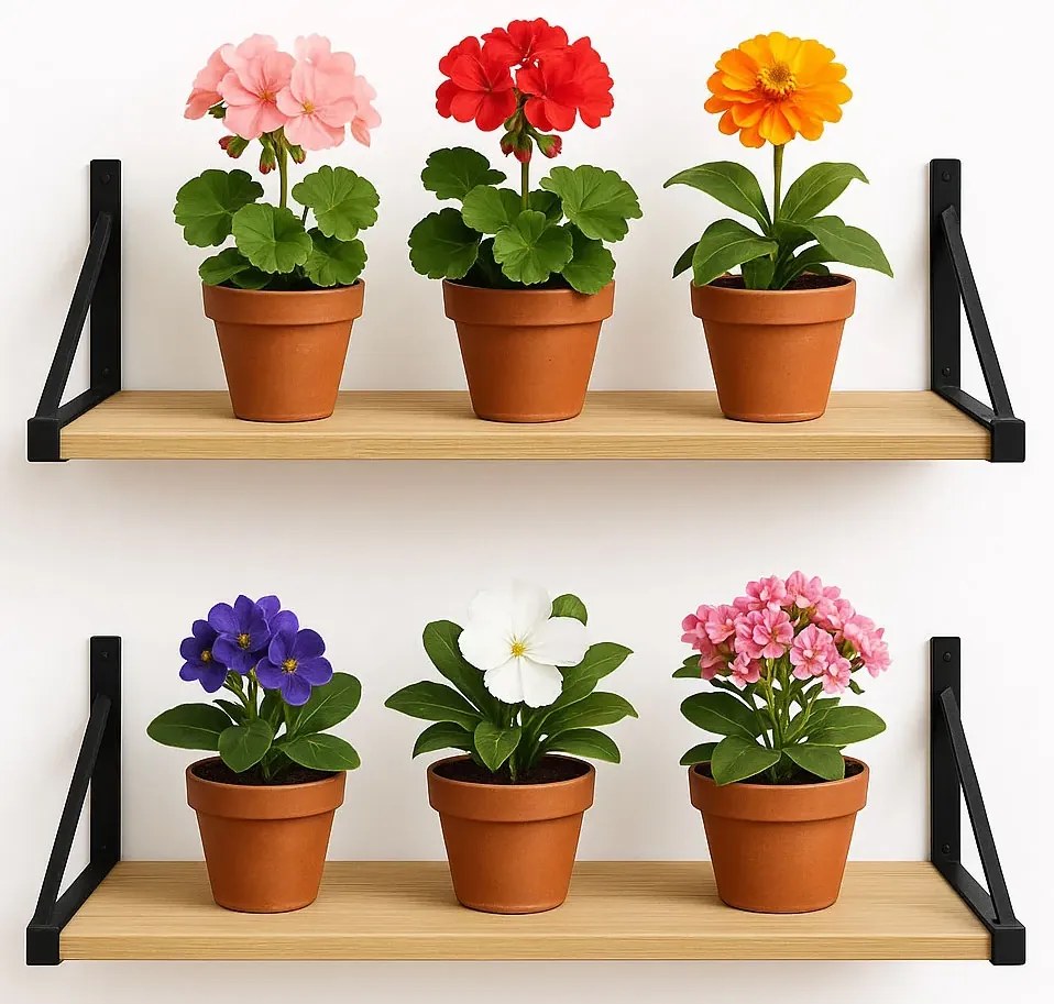 2 półki ścienne na kwiaty dąb sonoma 80 cm C9-E36