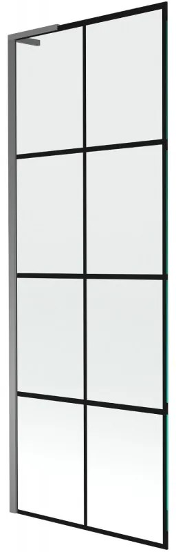 Mexen Next L parawan nawannowy 1-skrzydłowy 70 x 150 cm, czarna kratka, gun metal - 895-070-000-03-77-95