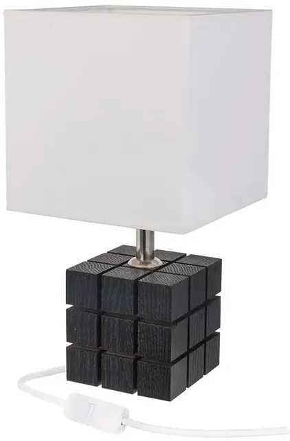 Czarna drewniana lampka stołowa kostka - 3X S230 H3-D12
