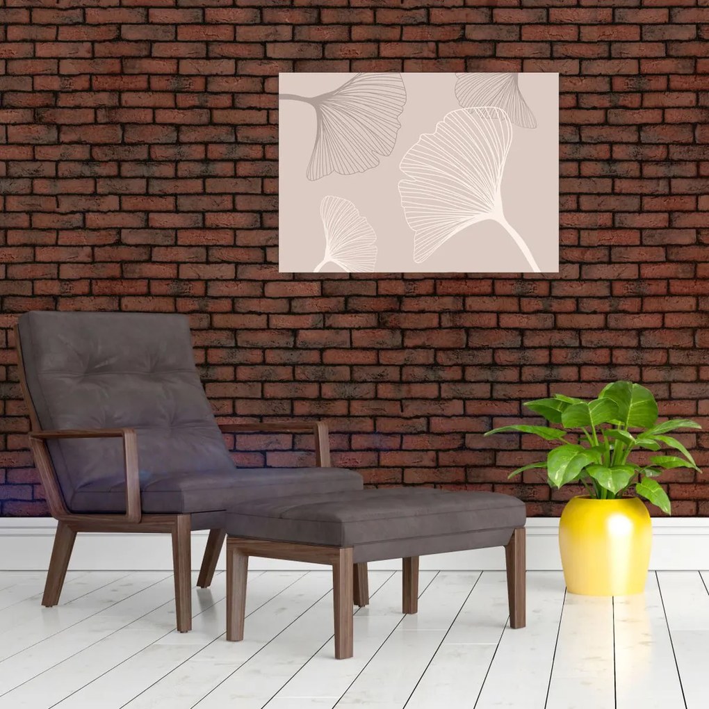 Obraz - Beżowe liście N⁰6 (70x50 cm)