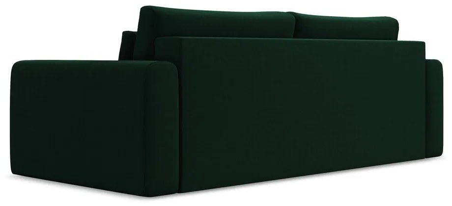 Zielona aksamitna rozkładana/ze schowkiem sofa 238 cm Kapua – Makamii