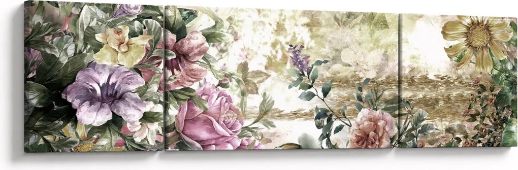 Obraz - Designerskie kwiaty (170x50 cm)