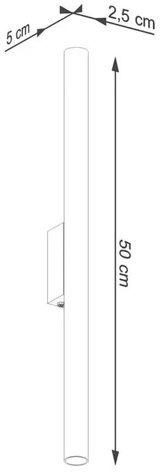 Biały minimalistyczny kinkiet tuba - 3X A383 F6-C38