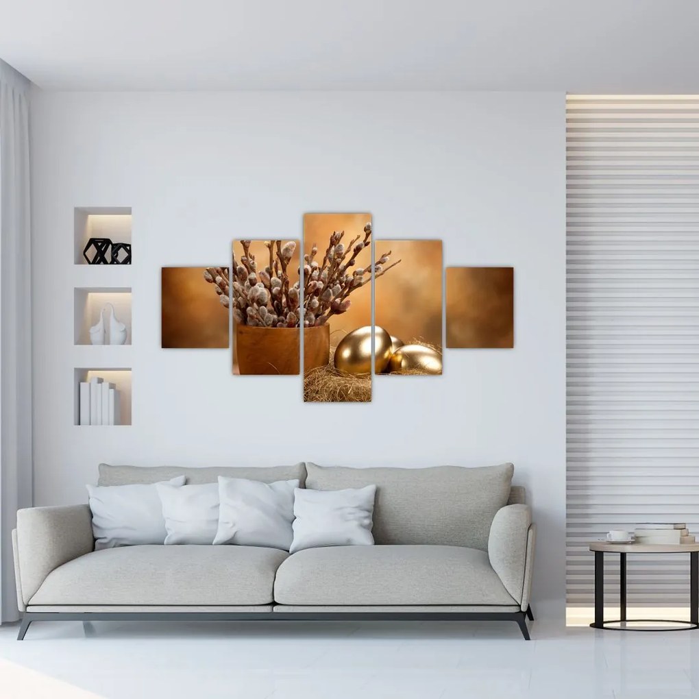 Obraz jajek i kociąt (125x70 cm)