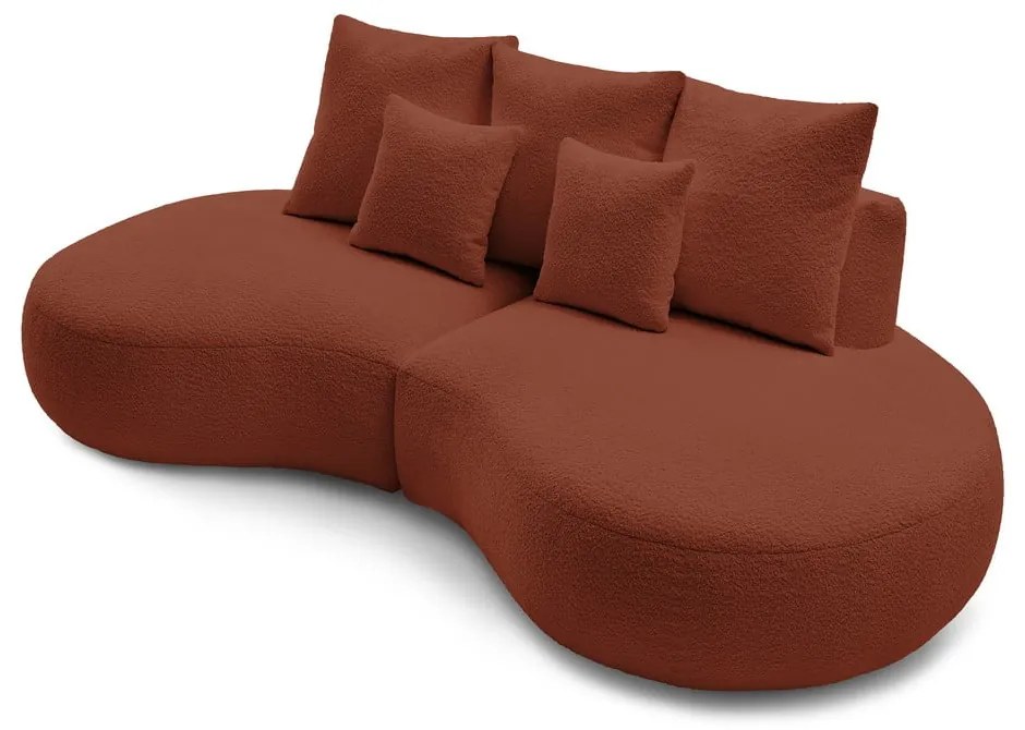 Ceglasta sofa z materiału bouclé 260 cm Saint-Germain – Bobochic Paris