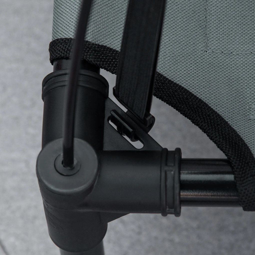 Podwyższone Legowisko dla Psa PawHut z Baldachimem – Ochrona UV, Oddychająca, dla Średnich Psów, Szary+Czarny