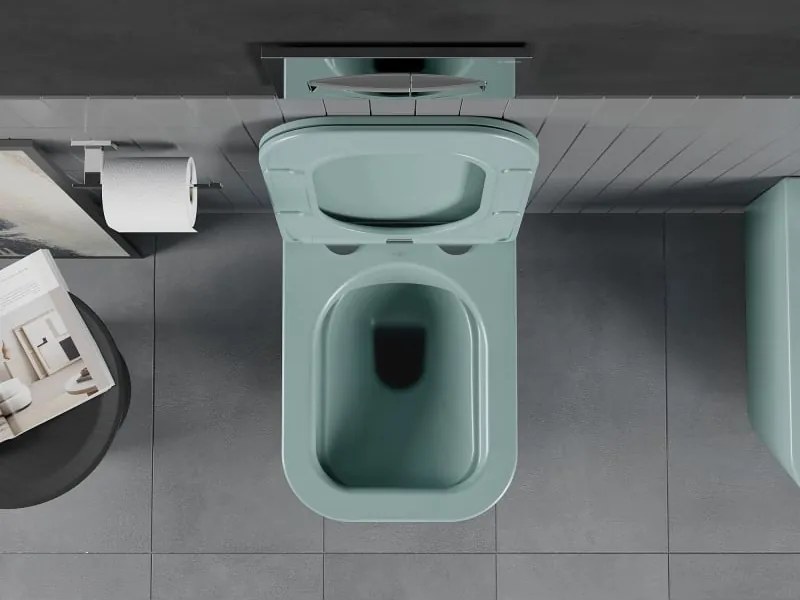 Mexen Teo miska wc Rimless z deską wolnoopadającą slim, duroplast, zielona jasna mat - 30854048