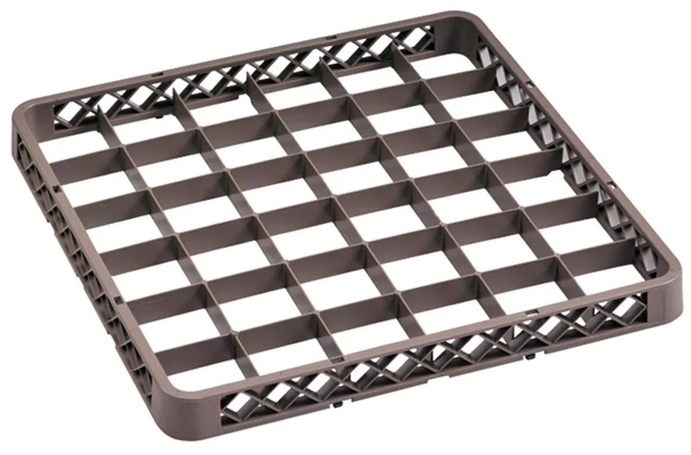 Nadstawka na kosze na szkło, 500 x 500 x 45 mm, 36 segmentów 75 x 75 mm