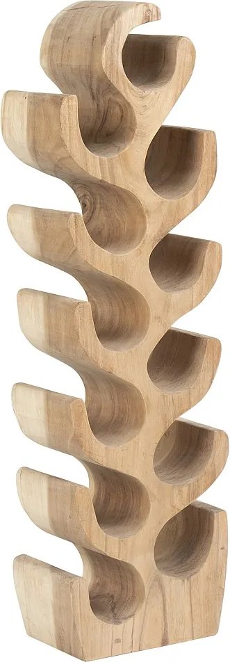 Stojak na butelki z drewna suar – 12 butelek – 28 × 19 × 100 cm (dł. × szer. × wys.) – kolor naturalny – GUIMARAS