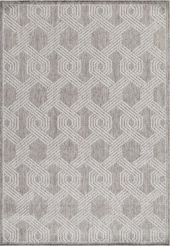 Dywan płaskotkany Aruba heksagon szary 240 cm x 340 cm