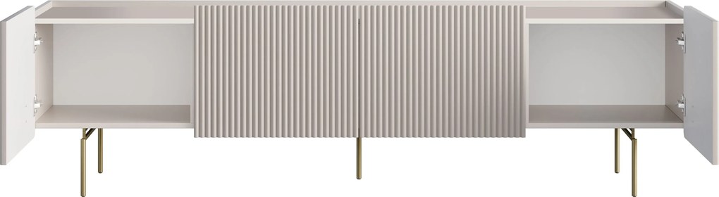 Szafka RTV Malmi 200 cm - kaszmir / złote nóżki