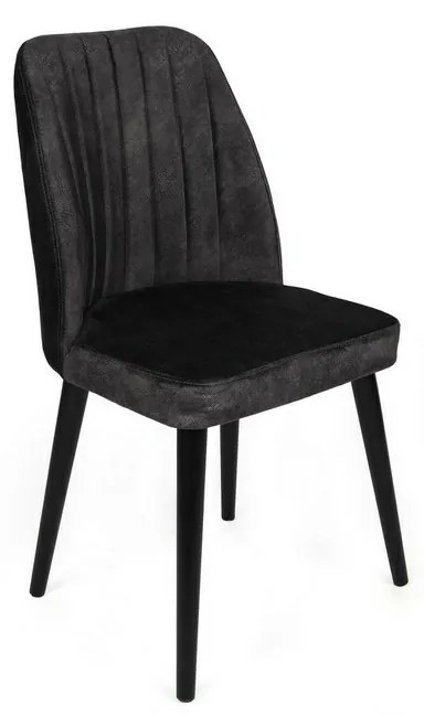 Zestaw krzeseł do jadalni Alfa Anthracite andBlack, 2 szt.