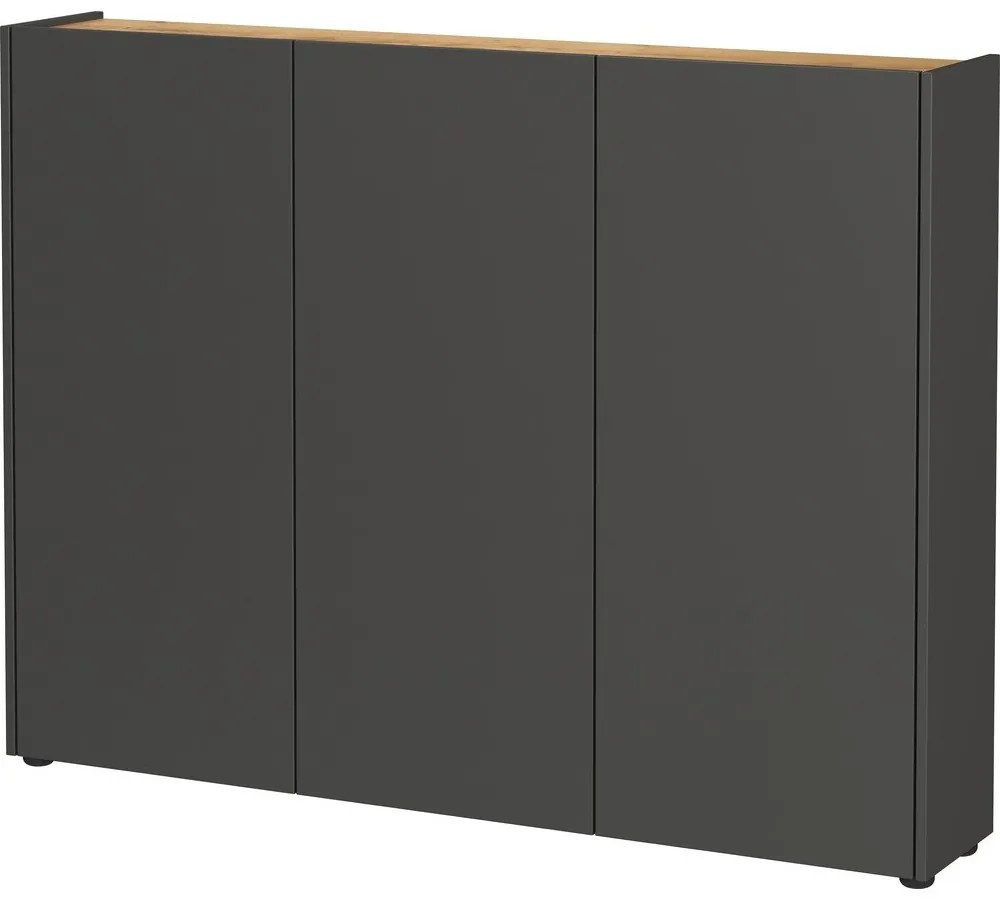 Antracytowa szafka w dekorze dębu 138x105x25 cm Libbiano – Germania