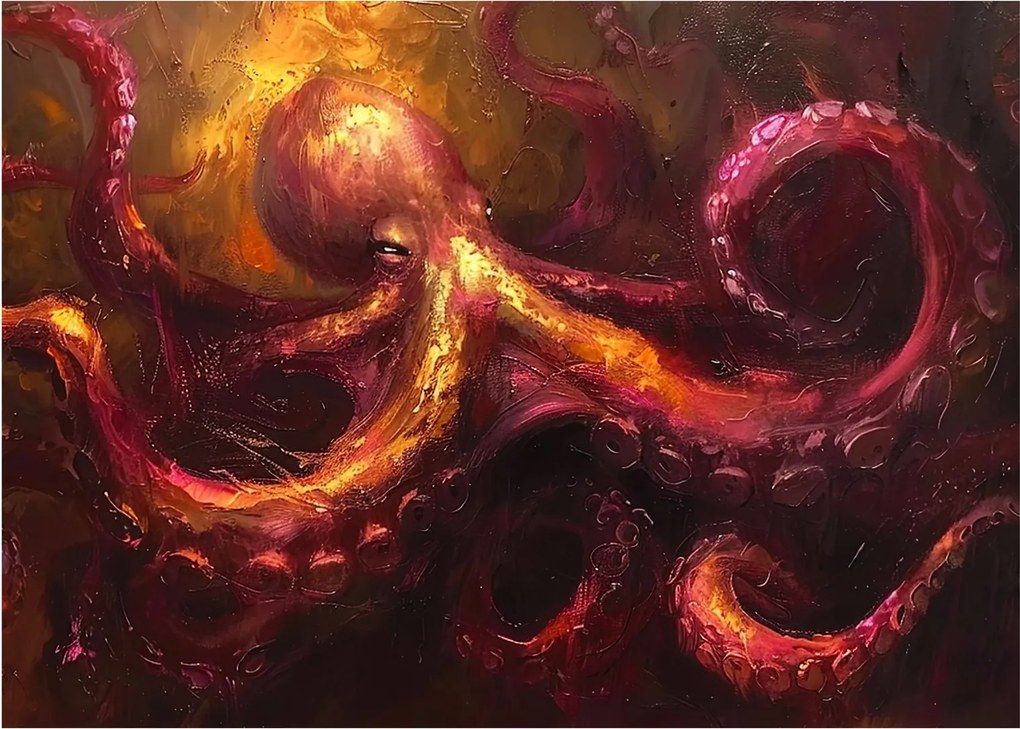 Obraz - Ośmiornica, obraz olejny (70x50 cm)