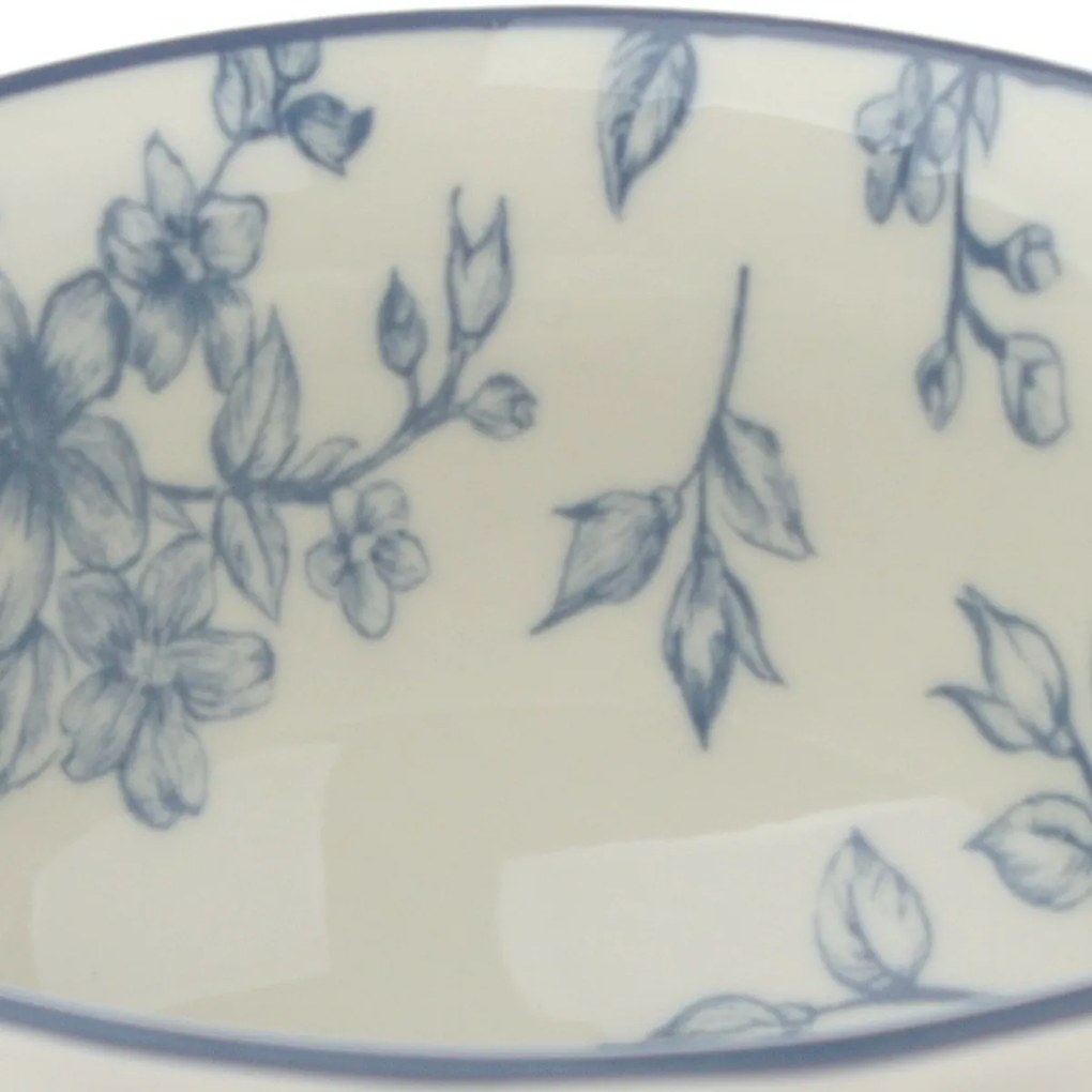 Zestaw 6 ceramicznych miseczek Delikatne kwiaty 11,5 cm, niebieskie