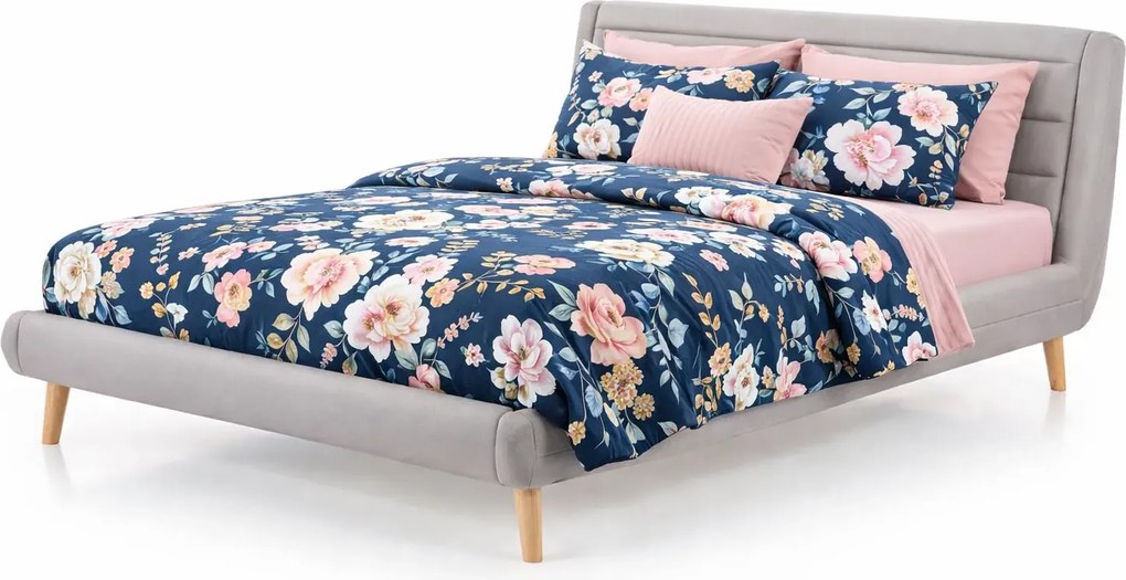 Jasnoszare łóżko na nóżkach C5-D54