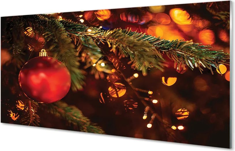 Szklany Panel Lśniąca Bombka Choinkowa