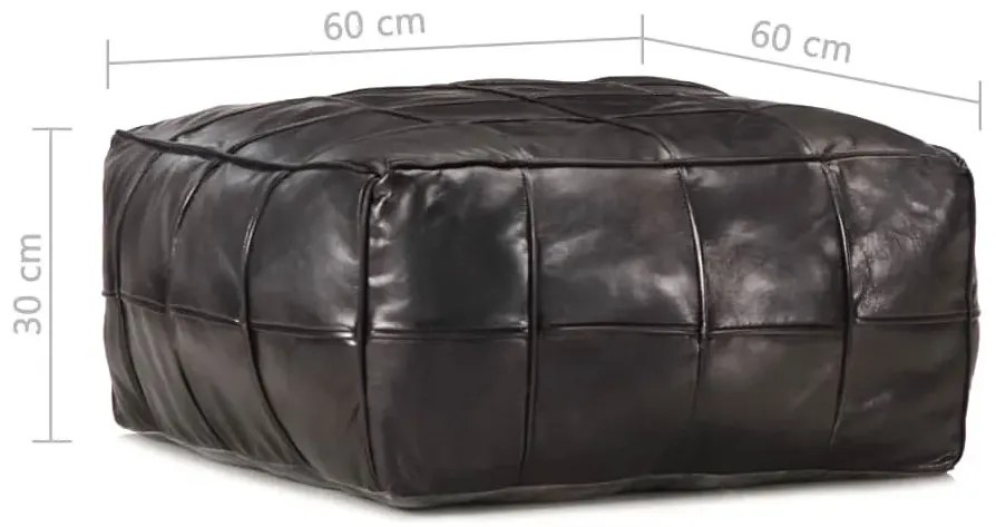 Czarna pufa siedzisko skórzane - Avelis 2X
