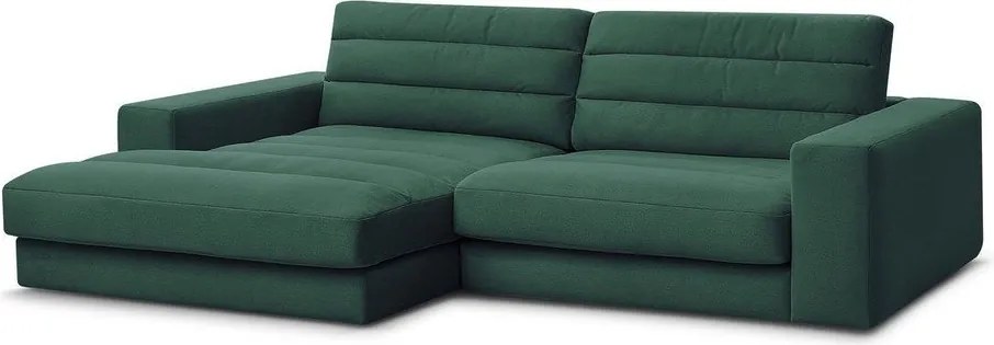 Zielony aksamitny narożnik (lewostronny/z szezlongiem) Sierra – Bobochic Paris