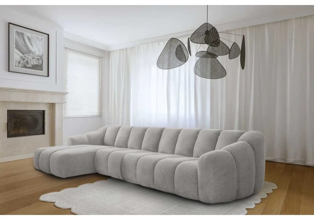 Jasnoszary narożnik (lewostronny/z szezlongiem) Shell – Miuform