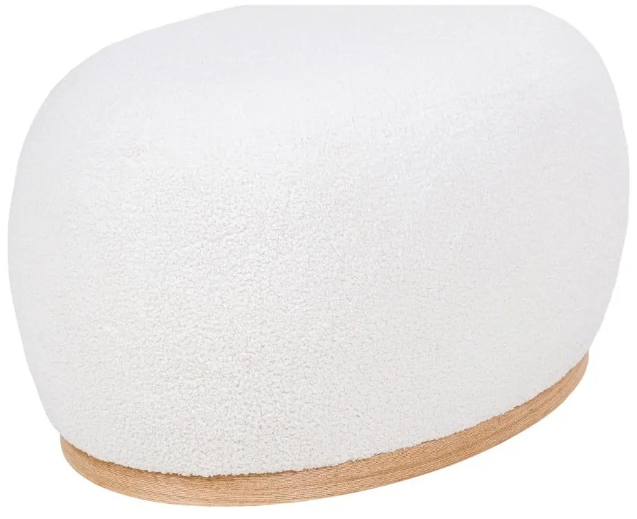 Biały puf z materiału bouclé Manhattan – House Nordic