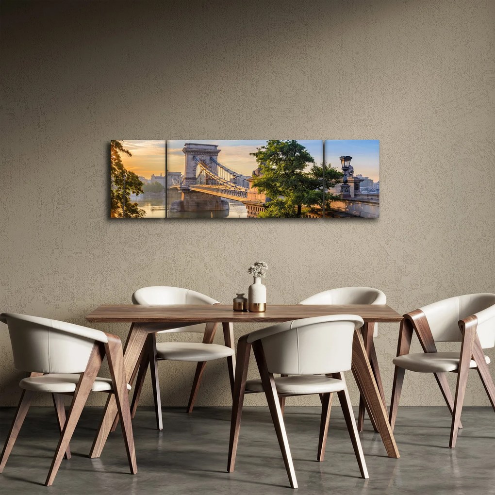 Obraz - Most nad rzeką, Budapeszt, Węgry (170x50 cm)