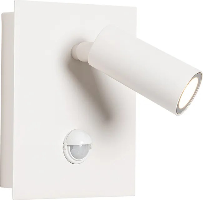 Kinkiet zewnętrzny biały zintegrowany LED IP54 czujnik ruchu - Simon