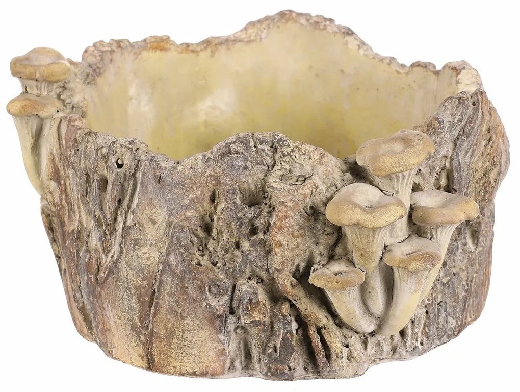 Obudowa betonowa - pień z grzybami, 26 x 24 x 14cm, 26 cm