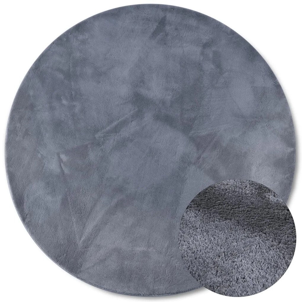 Dywan pluszowy Leon Villeroy &amp; Boch antracytowy 200 cm x 200 cm koło